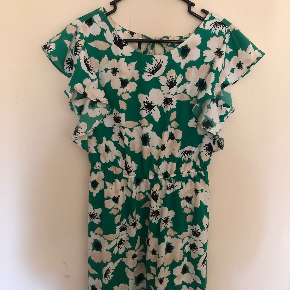 Green Flowery Midi Dress